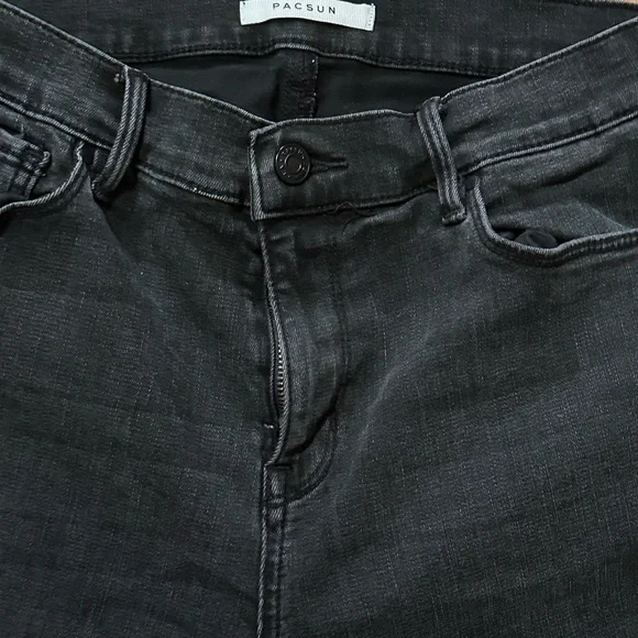 Black Distressed Women's Jeans - Picture 3 of 9